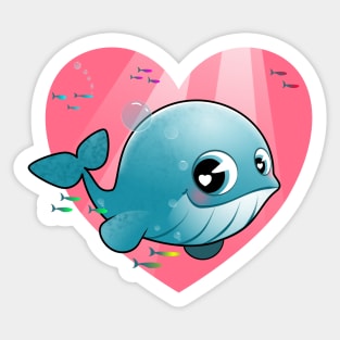 love baby blue whale Sticker